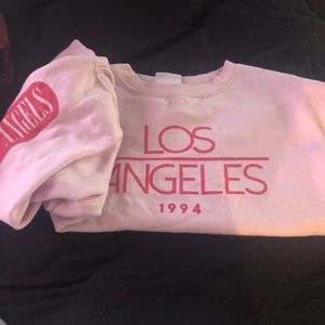 pink LOS ANGELES sweatshirt crop